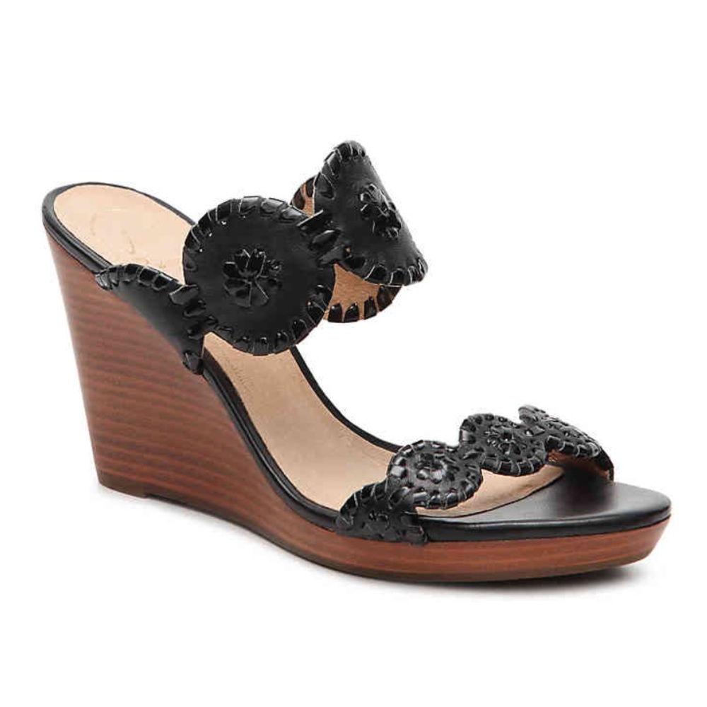 Jack Rogers Black Wedges